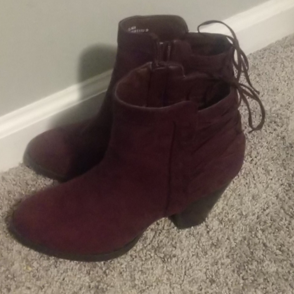 Burgundy ankle boots